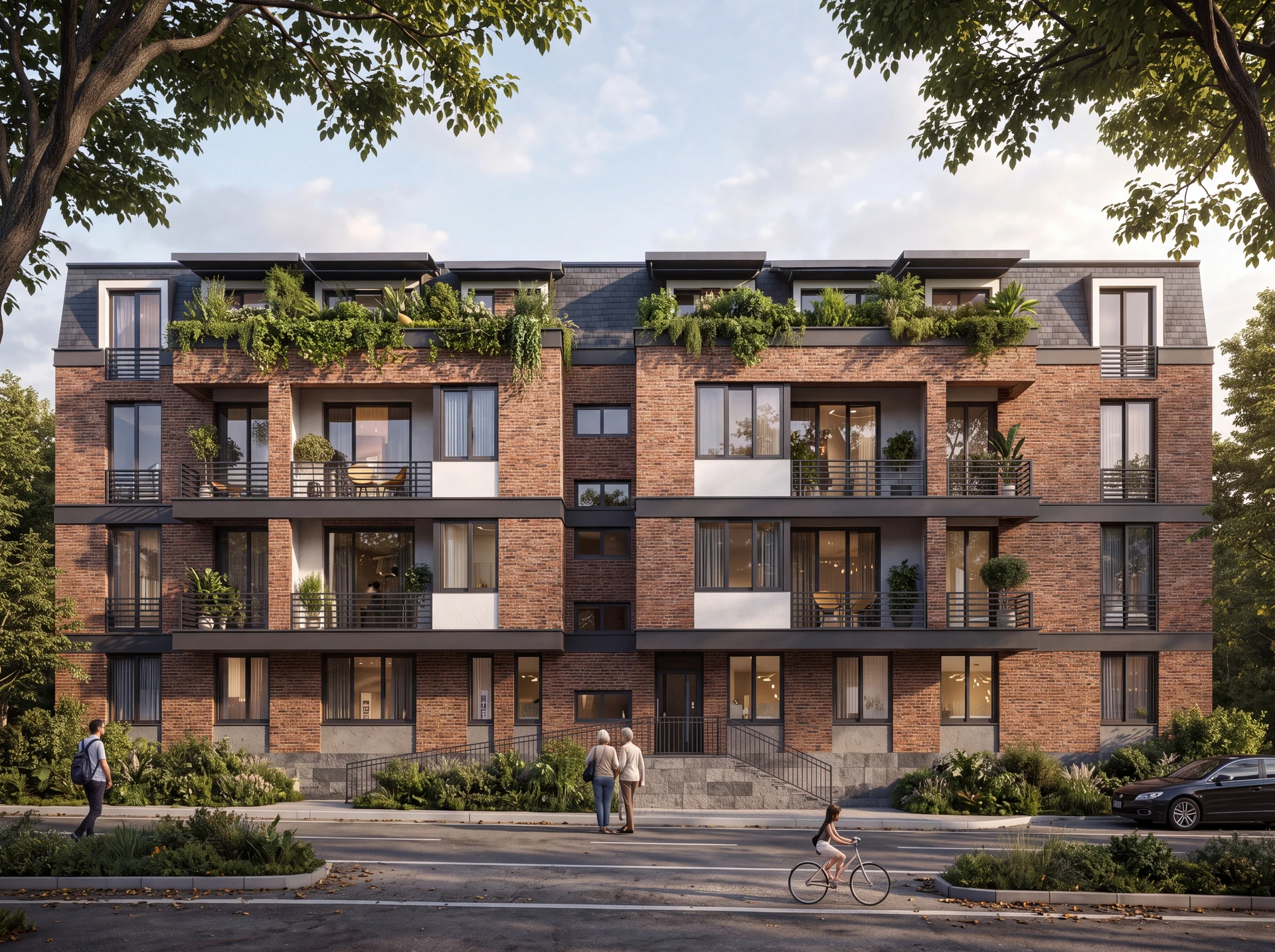 Harmony Residence: full facade showing the arrangement of balconies and windows.
